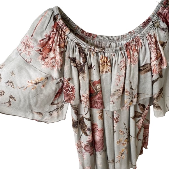 Chaser Off Shoulder Bloom Heirloom Floral Blouse Small - Picture 5 of 7